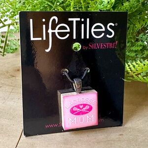 Silvestri LIFETILES Pendant CHARM Necklace Jewelry Lacrosse Mom Pink Life Tiles